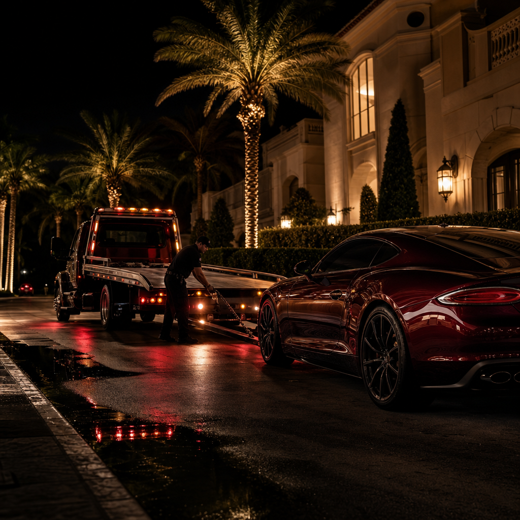 24-hour towing West Palm Beach — flatbed towing image in West Palm Beach